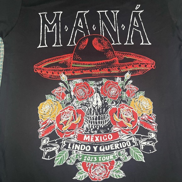 MANA Mexico Lindo y Querido 2023 Tour Black Shirt Sz S - Picture 2 of 6